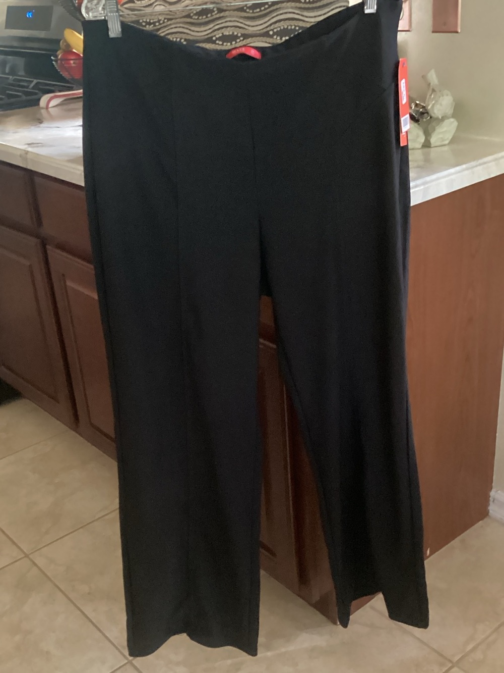 Black Stretch Dress Pants 30” Length Wide Cut